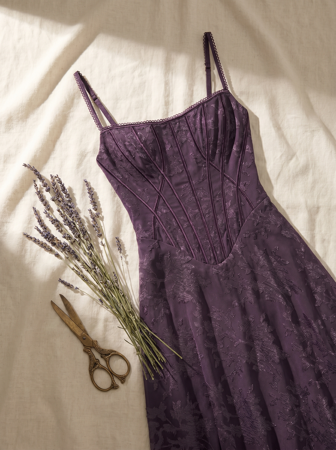 Violette Chiffon Bloemen-jurk - detail 1