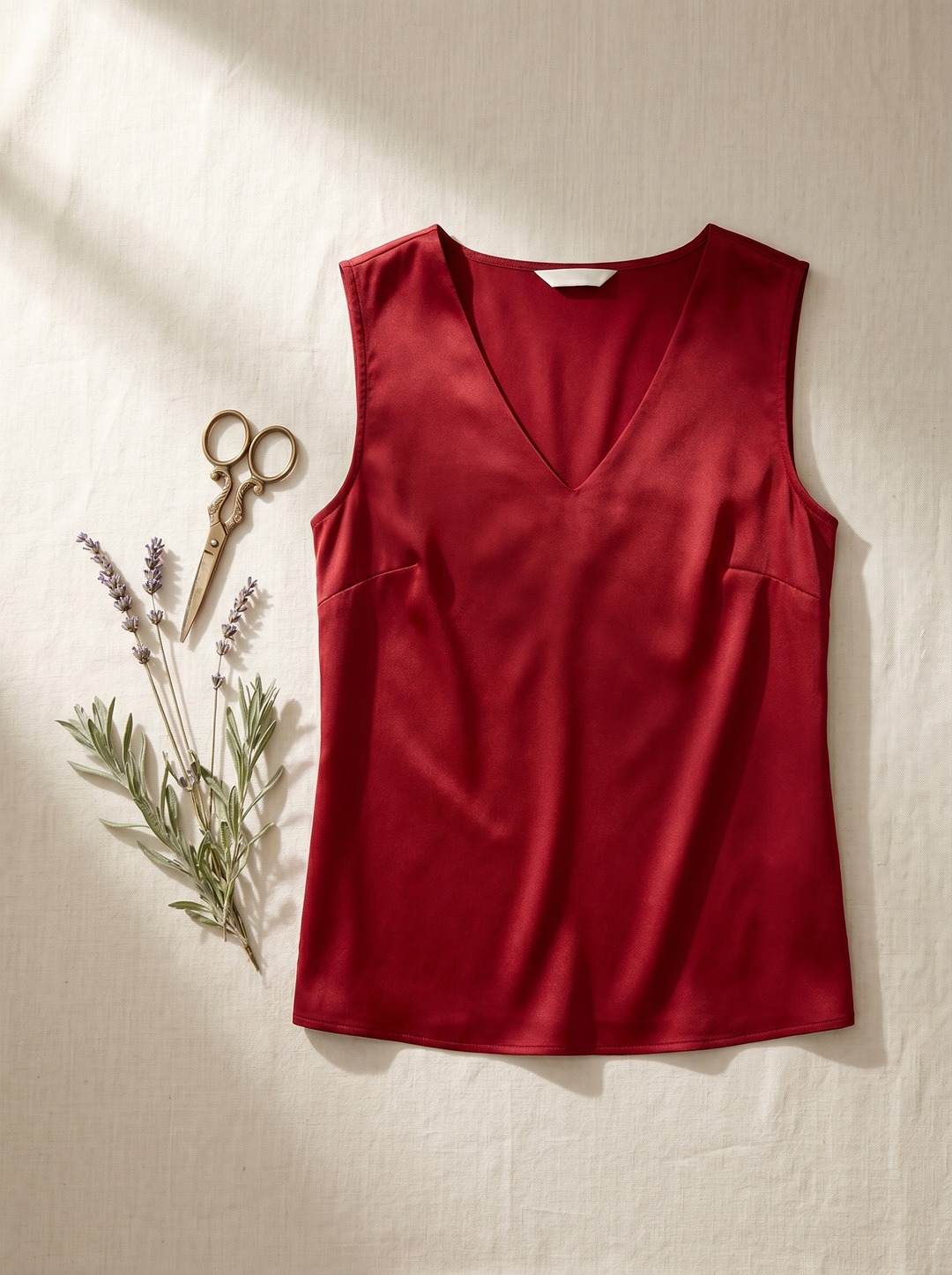 Camille Satijnen Mouwloze Blouse - detail 1