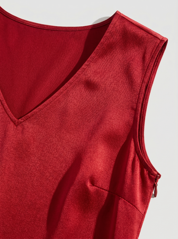 Camille Satijnen Mouwloze Blouse - detail 2
